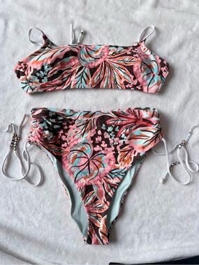 Aerie Floral Scoop Bikini Set